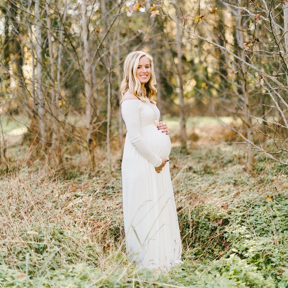 White Pink Blush Maternity dress